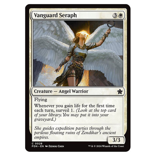 Vanguard Seraph 0028 card from the Magic The Gathering set Foundations