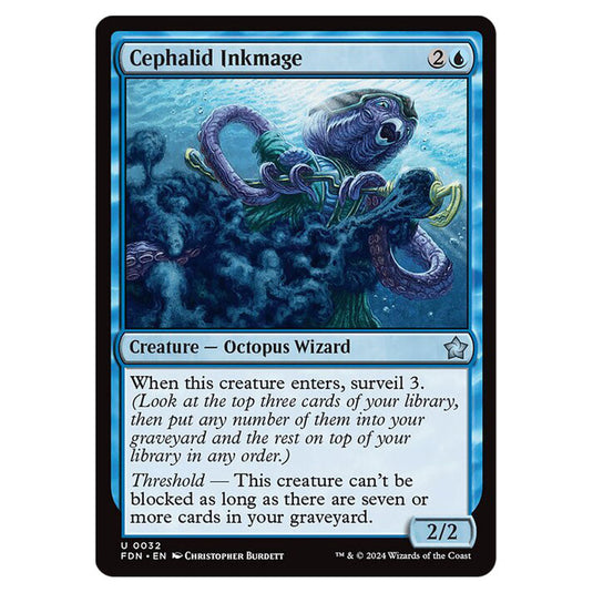 Cephalid Inkmage 0032 card from the Magic The Gathering set Foundations