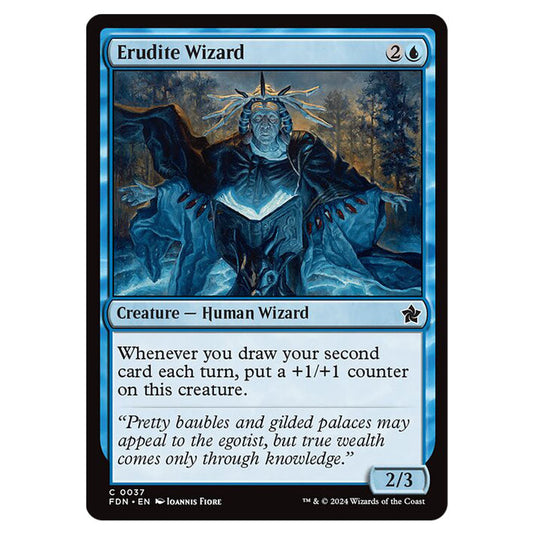 Erudite Wizard 0037 card from the Magic The Gathering set Foundations