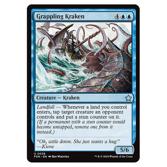 Grappling Kraken 0039 card from the Magic The Gathering set Foundations