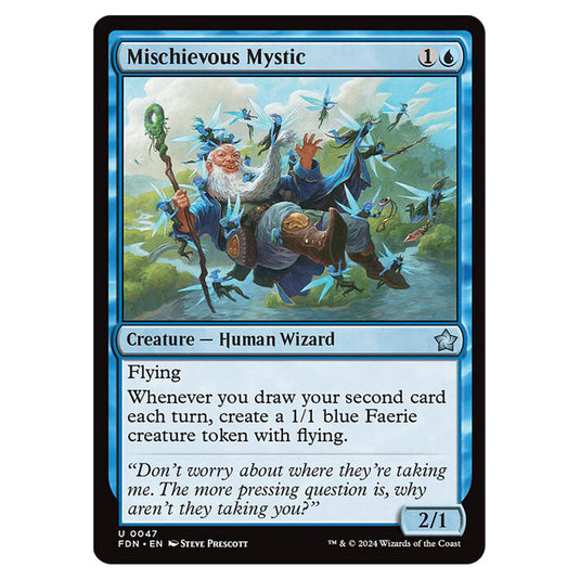 Mischievous Mystic 0047 card from the Magic The Gathering set Foundations