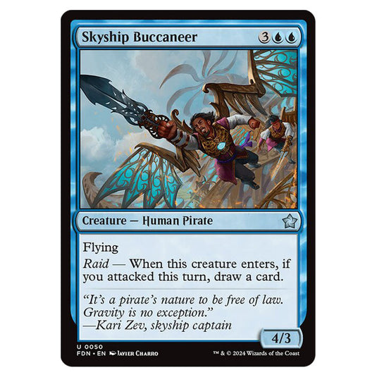 Skyship Buccaneer 0050 card from the Magic The Gathering set Foundations