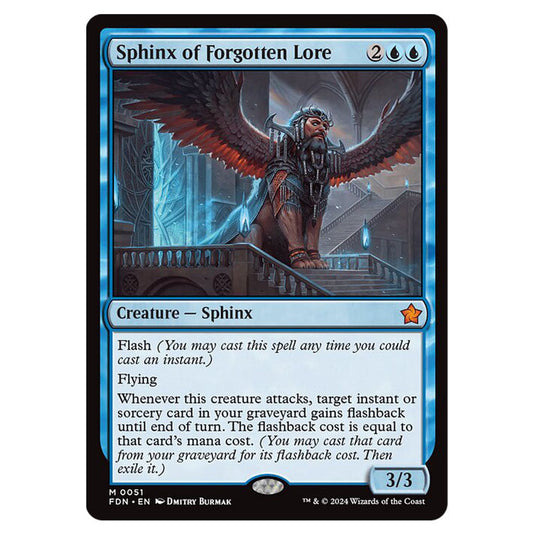 Sphinx of Forgotten Lore 0051 card from the Magic The Gathering set Foundations