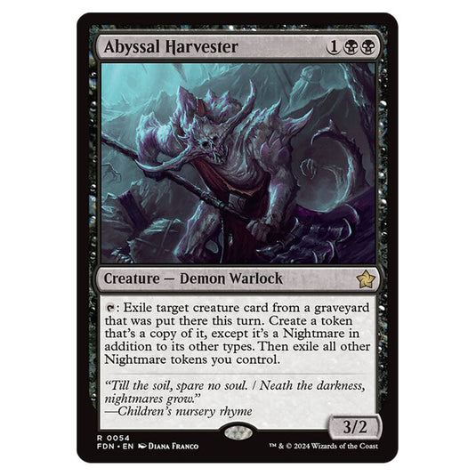 Abyssal Harvester 0054 card from the Magic The Gathering set Foundations