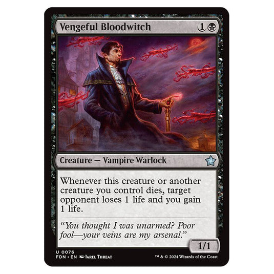 Vengeful Bloodwitch 0076 card from the Magic The Gathering set Foundations