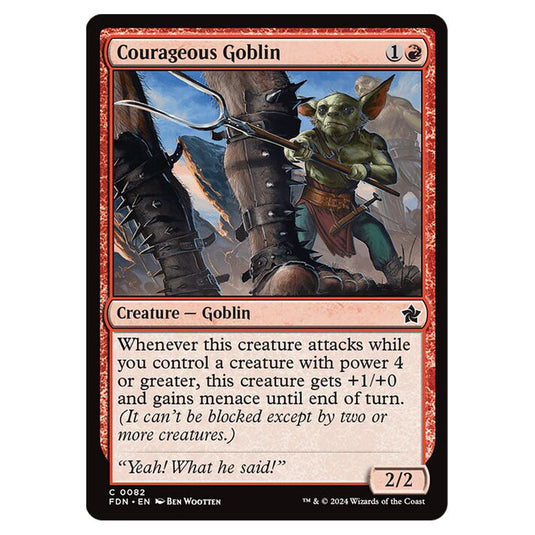 Courageous Goblin 0082 card from the Magic The Gathering set Foundations