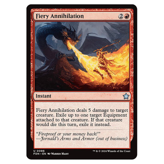 Fiery Annihilation 0086 card from the Magic The Gathering set Foundations