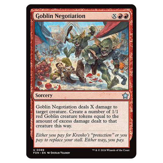 Goblin Negotiation 0088 card from the Magic The Gathering set Foundations