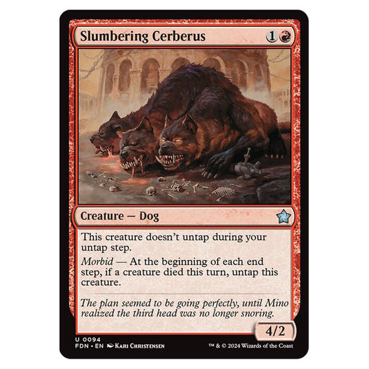 Slumbering Cerberus 0094 card from the Magic The Gathering set Foundations