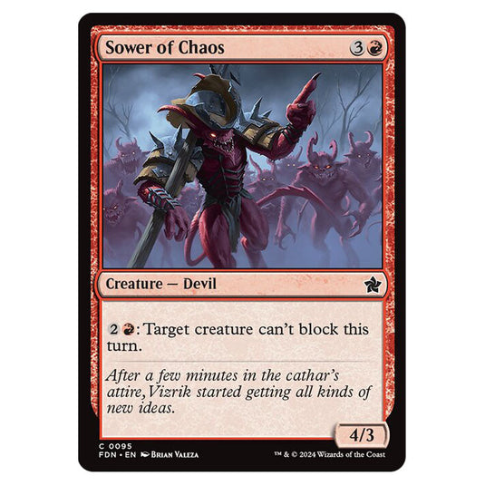 Sower of Chaos 0095 card from the Magic The Gathering set Foundations