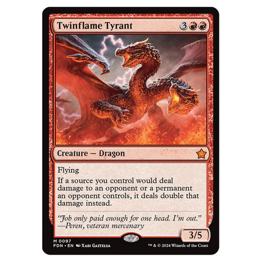 Twinflame Tyrant 0097 card from the Magic The Gathering set Foundations