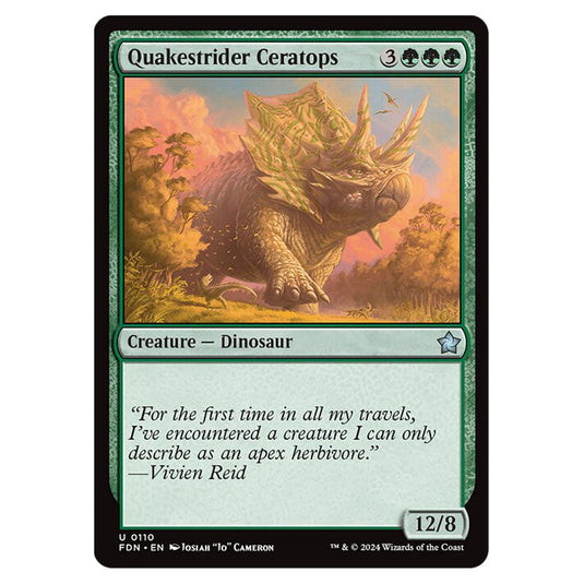 Quakestrider Ceratops 0110 card from the Magic The Gathering set Foundations