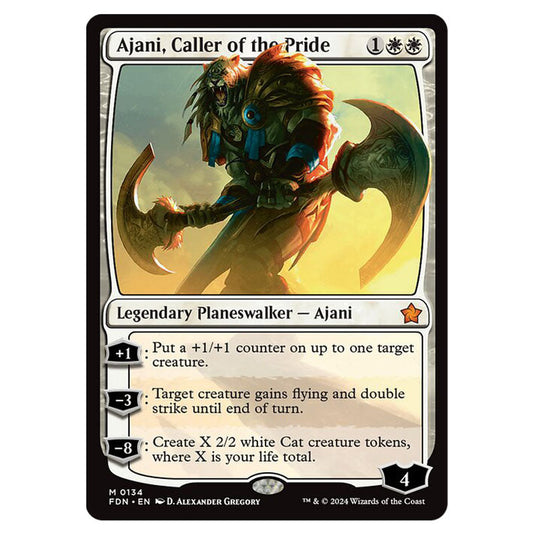Ajani, Caller of the Pride 0134 card from the Magic The Gathering set Foundations