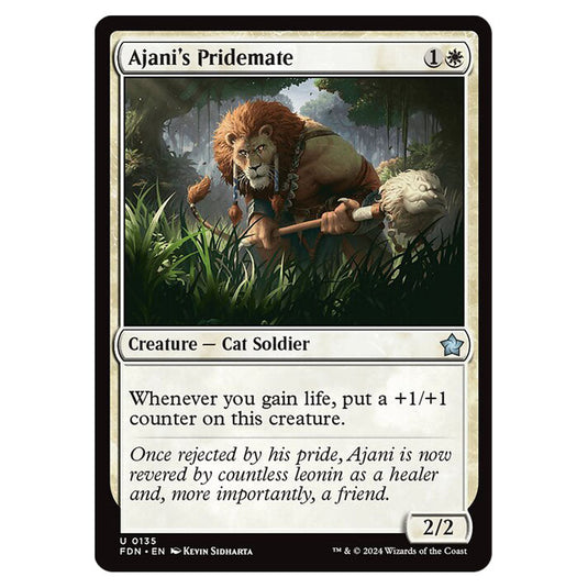 Ajani's Pridemate 0135 card from the Magic The Gathering set Foundations