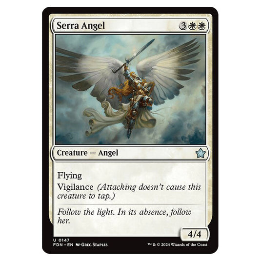 Serra Angel 0147 card from the Magic The Gathering set Foundations