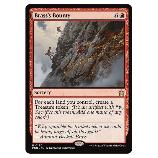 Brass's Bounty 0190 card from the Magic The Gathering set Foundations