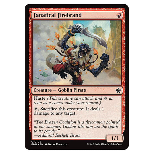 Fanatical Firebrand 0195 card from the Magic The Gathering set Foundations