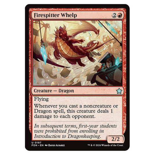 Firespitter Whelp 0197 card from the Magic The Gathering set Foundations