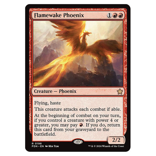 Flamewake Phoenix 0198 card from the Magic The Gathering set Foundations