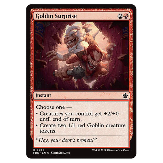 Goblin Surprise 0200 card from the Magic The Gathering set Foundations