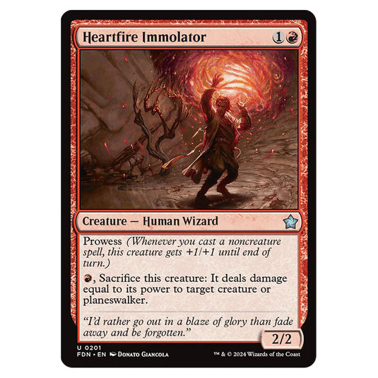 Heartfire Immolator 0201 card from the Magic The Gathering set Foundations