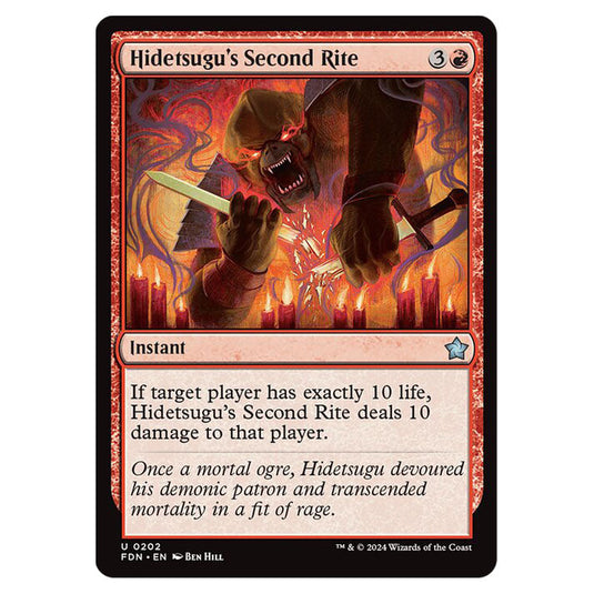 Hidetsugu's Second Rite 0202 card from the Magic The Gathering set Foundations