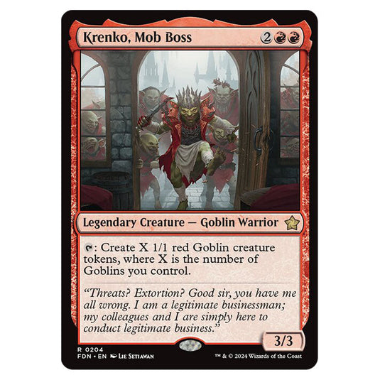 Krenko, Mob Boss 0204 card from the Magic The Gathering set Foundations