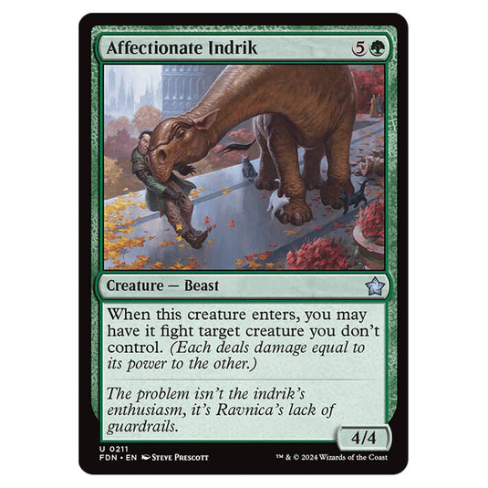 Affectionate Indrik 0211 card from the Magic The Gathering set Foundations