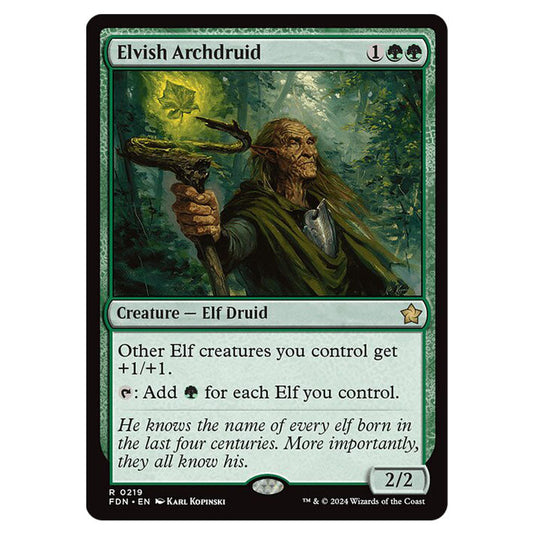 Elvish Archdruid 0219 card from the Magic The Gathering set Foundations