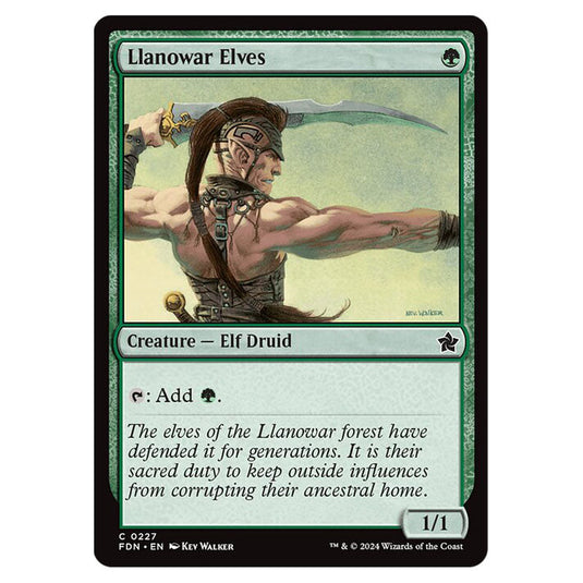 Llanowar Elves 0227 card from the Magic The Gathering set Foundations