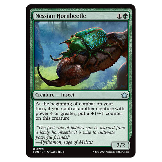 Nessian Hornbeetle 0229 card from the Magic The Gathering set Foundations