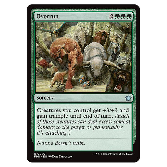 Overrun 0230 card from the Magic The Gathering set Foundations