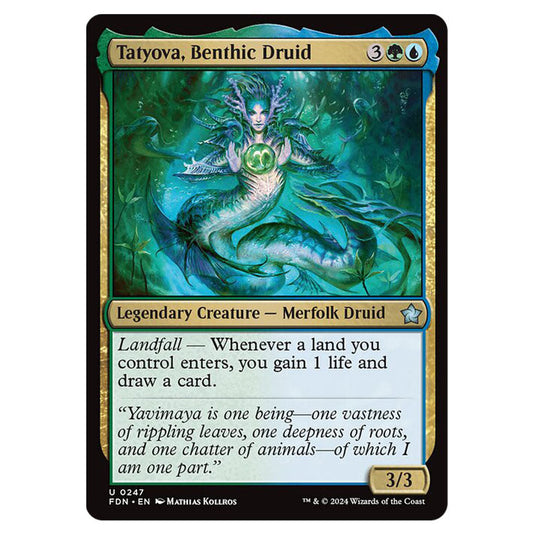 Tatyova, Benthic Druid 0247 card from the Magic The Gathering set Foundations