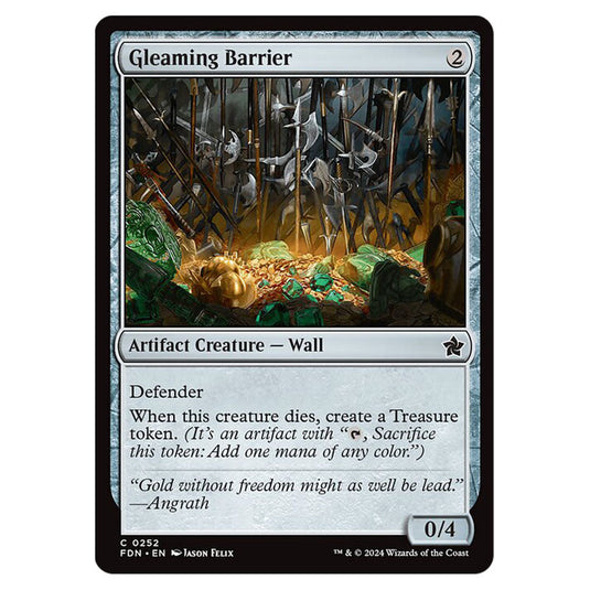 Gleaming Barrier 0252 card from the Magic The Gathering set Foundations