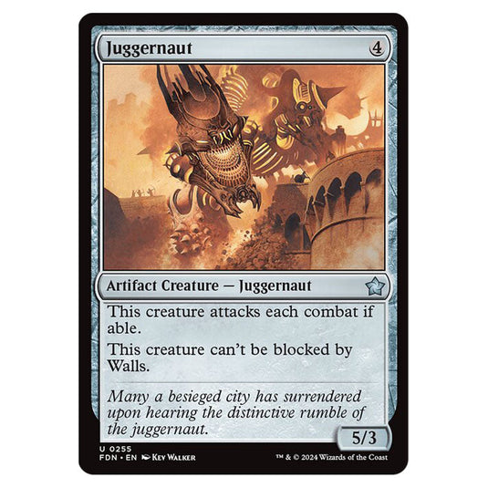 Juggernaut 0255 card from the Magic The Gathering set Foundations