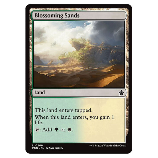 Blossoming Sands 0260 card from the Magic The Gathering set Foundations