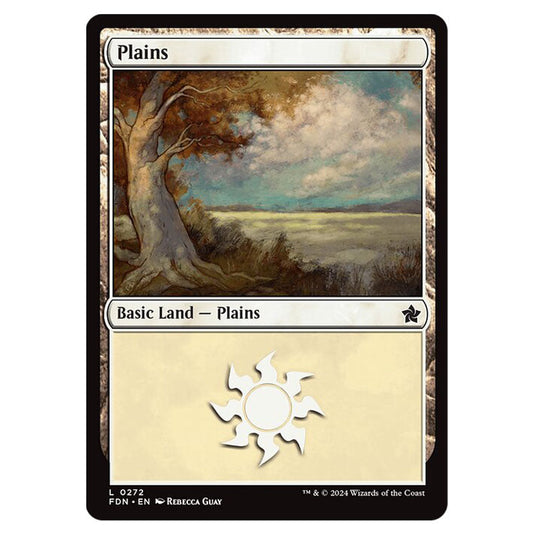 Plains 0272 card from the Magic The Gathering set Foundations