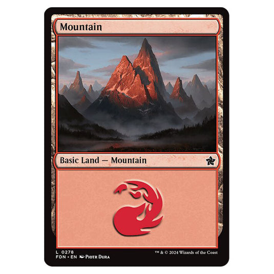 Mountain 0278 card from the Magic The Gathering set Foundations