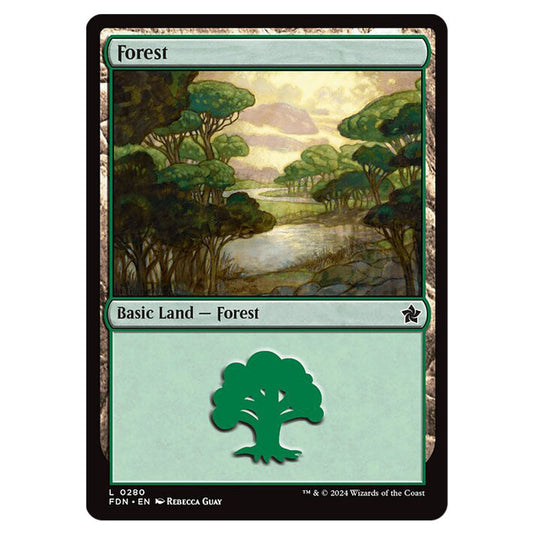 Forest 0280 card from the Magic The Gathering set Foundations