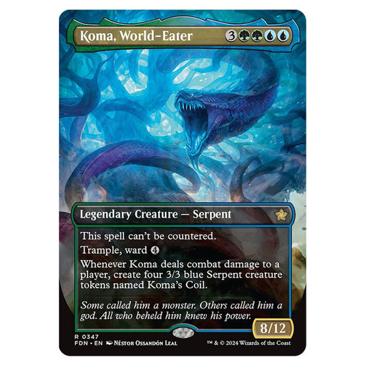 Magic The Gathering - Foundations - Koma, World-Eater (Borderless Card) - 0347 Magic The Gathering - Foundations - Koma, World-Eater (Borderless Card) - 0347