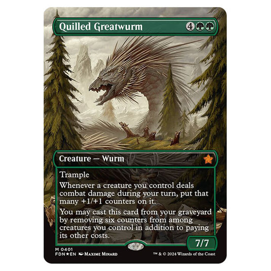 Quilled Greatwurm 0401 card from the Magic The Gathering set Foundations
