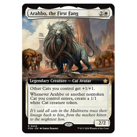 Arahbo, the First Fang 0442 card from the Magic The Gathering set Foundations