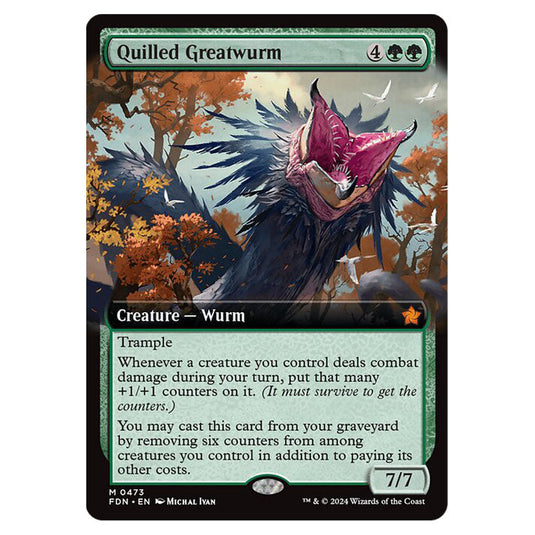 Quilled Greatwurm 0473 card from the Magic The Gathering set Foundations