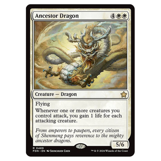 Ancestor Dragon 0489 card from the Magic The Gathering set Foundations