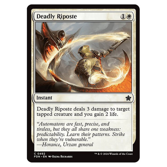 Deadly Riposte 0492 card from the Magic The Gathering set Foundations