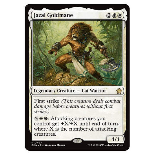 Jazal Goldmane 0497 card from the Magic The Gathering set Foundations