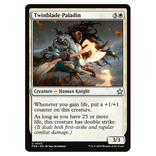 Twinblade Paladin 0503 card from the Magic The Gathering set Foundations