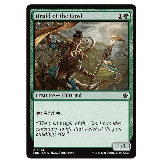 Druid of the Cowl 0554 card from the Magic The Gathering set Foundations