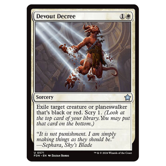 Devout Decree 0571 card from the Magic The Gathering set Foundations