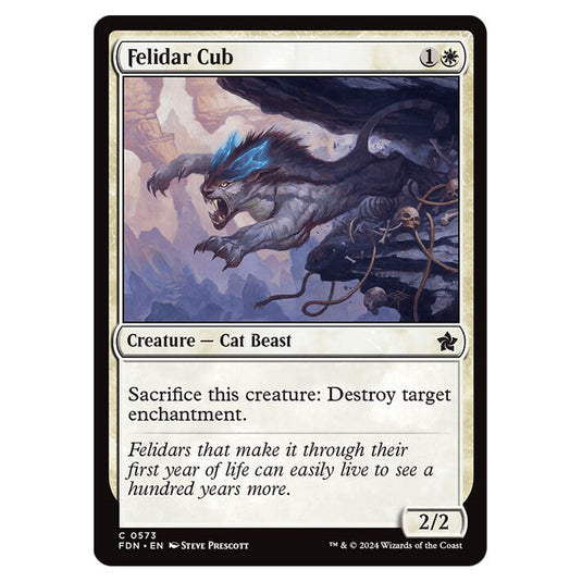 Felidar Cub 0573 card from the Magic The Gathering set Foundations